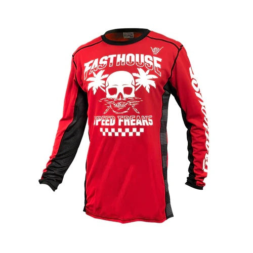Fasthouse Grindhouse Subside Youth MTB Jersey - Red - side view